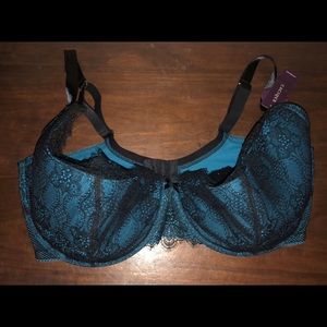 Cacique French Balconette Bra w/Fishnet & Lace